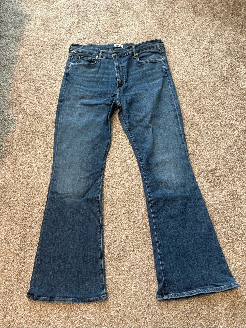 Citizens Of Humanity Dark Blue Flare Jeans - Wide Leg